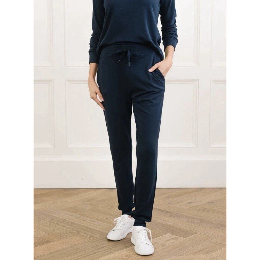 Cozy Earth‎ Bamboo Stretch Jogger Pant Womens S Navy Lounge Athleisure Cozy